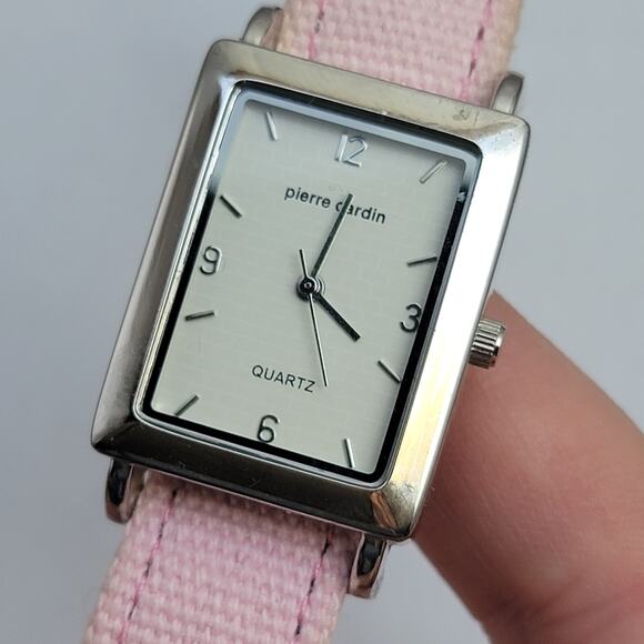 Vintage Watches Pierre Cardin Quartz Watch with Pink Strap & Silver Case - Picture 7 of 10